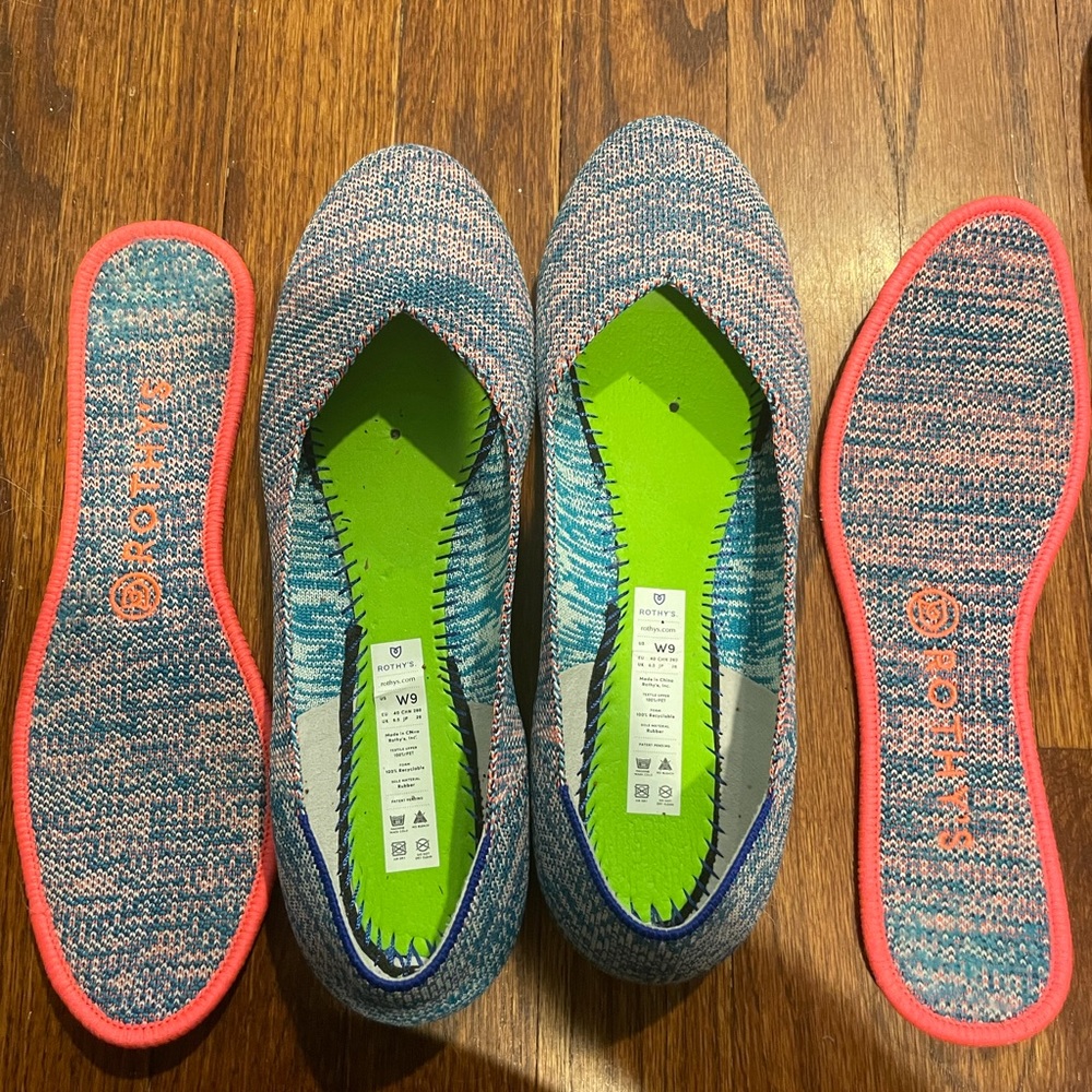 Rothy’s Turquoise Melange Flats